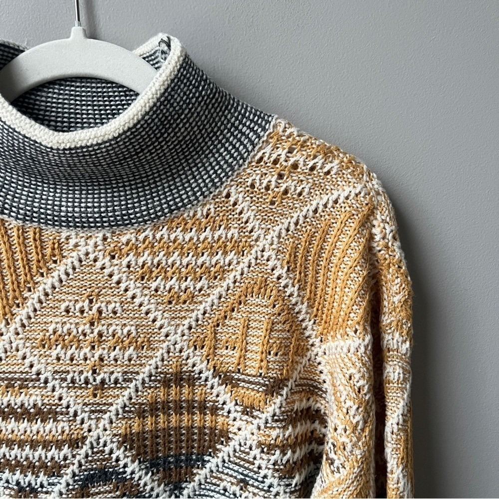 Hem & Thread Sweater Women's Small Nordic Cozy Knit Cream Golden Yellow Lodge - Picture 6 of 12